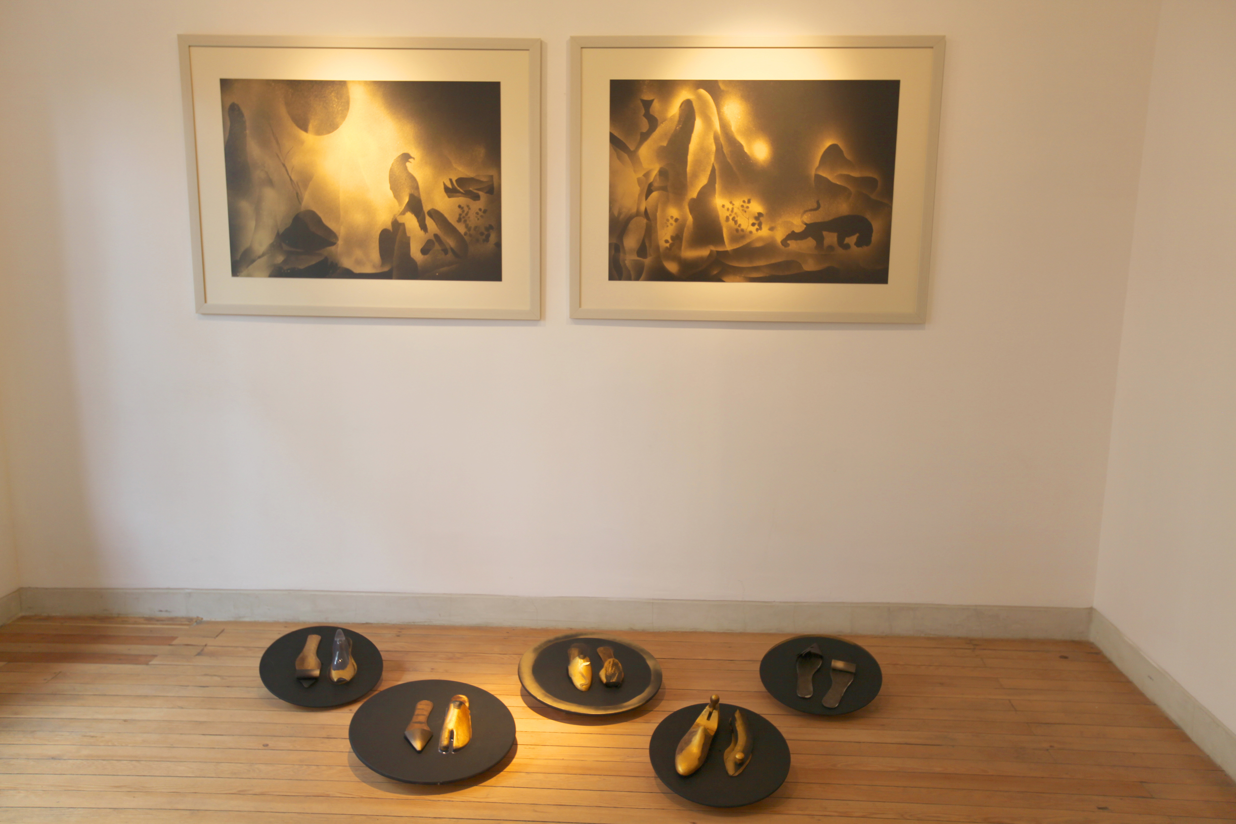 Gold on Paper with Wooden Relics
